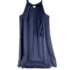 Bellambra 100% Linen Dress Women's S Italian Shoulder Bow Pleated Knee Length